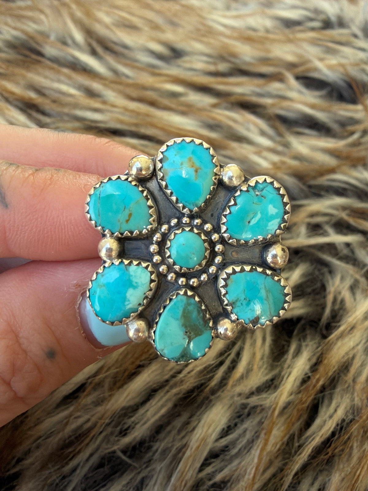 Turquoise flower size 6.25