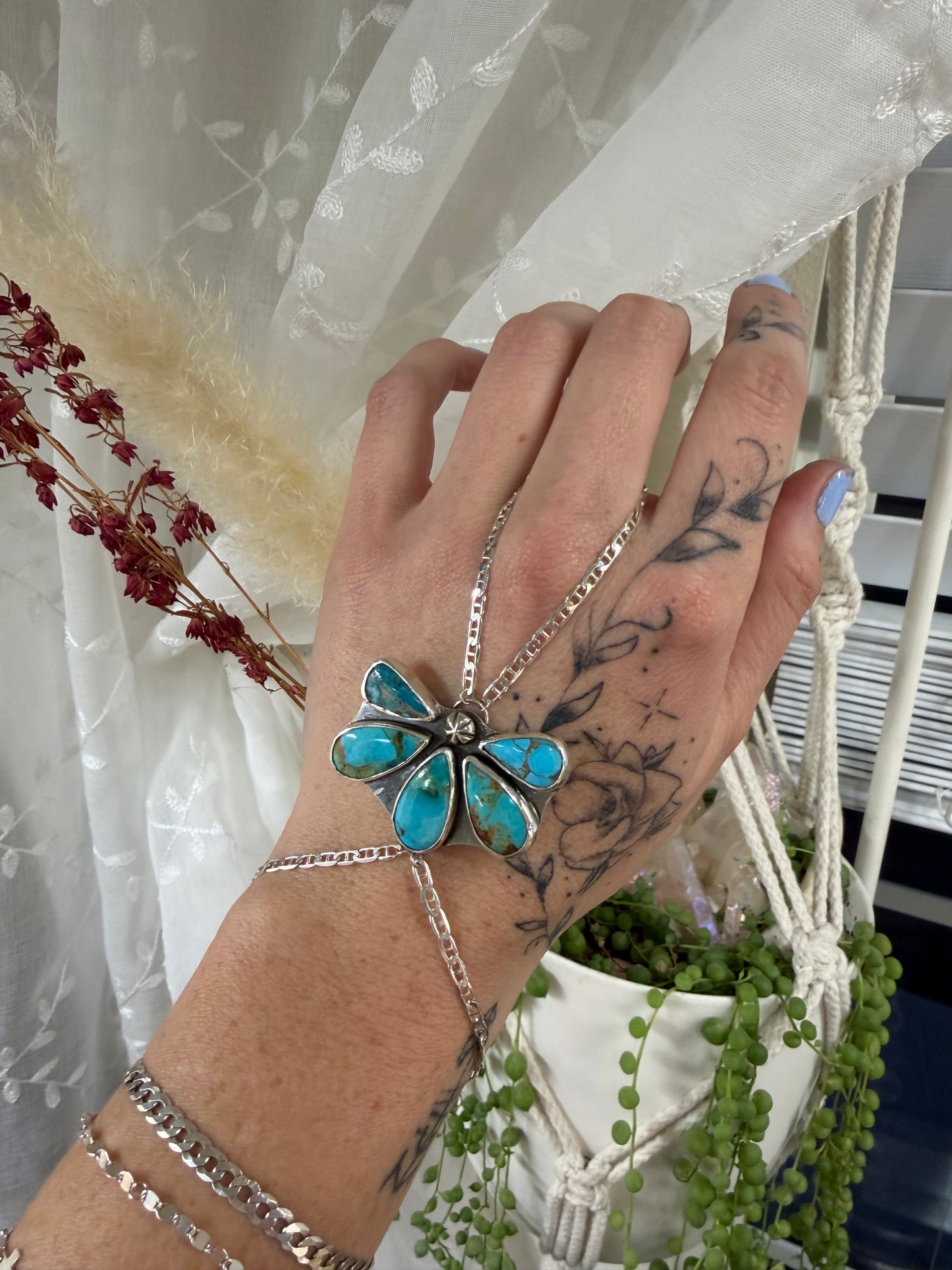 Turquoise hand chain