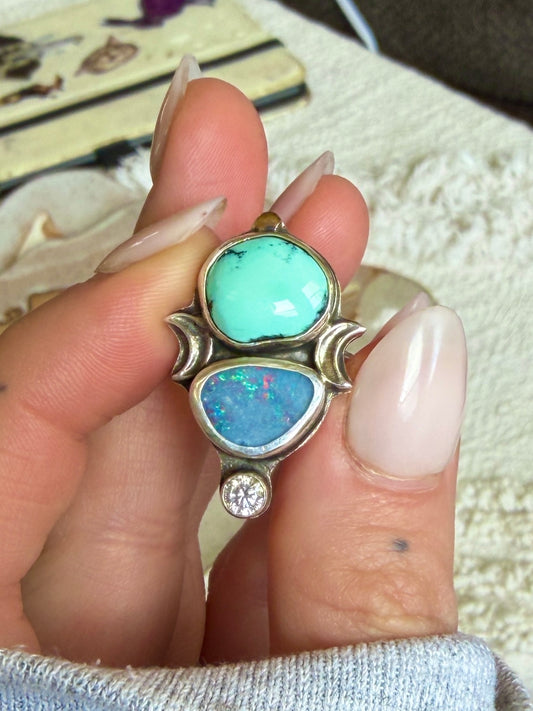 Size 6.75 Opal & Variscite