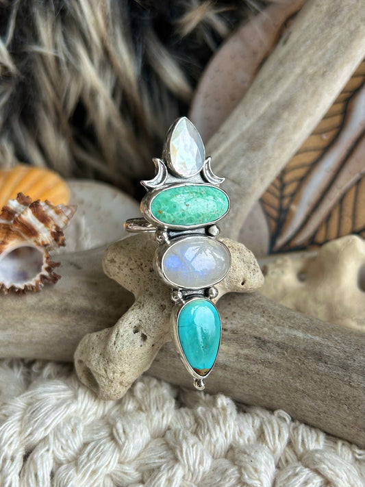 Coastal Moon Ring Size 8.5