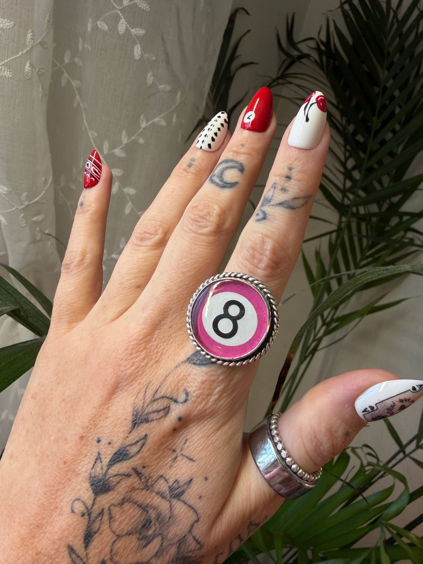 Hot pink 8 ball size 8.5