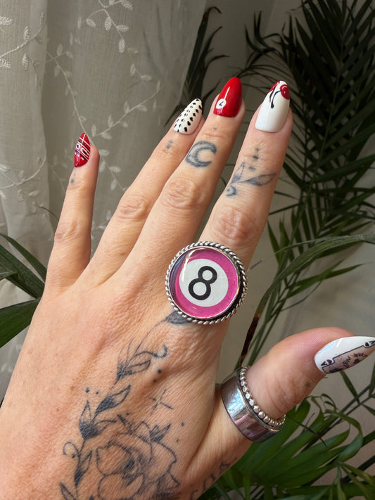 Hot pink 8 ball size 8.5