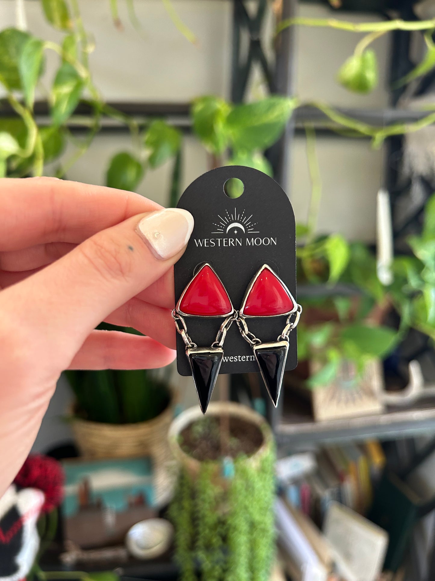 Rosarita & black onyx earrings