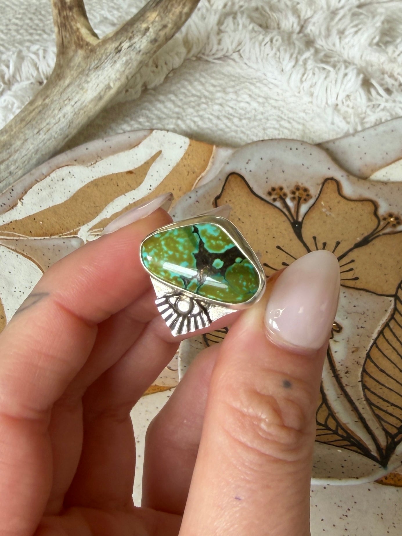 Size 8.5 Green Turquoise