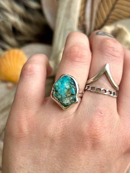 Coastal Raw Turquoise Size 6