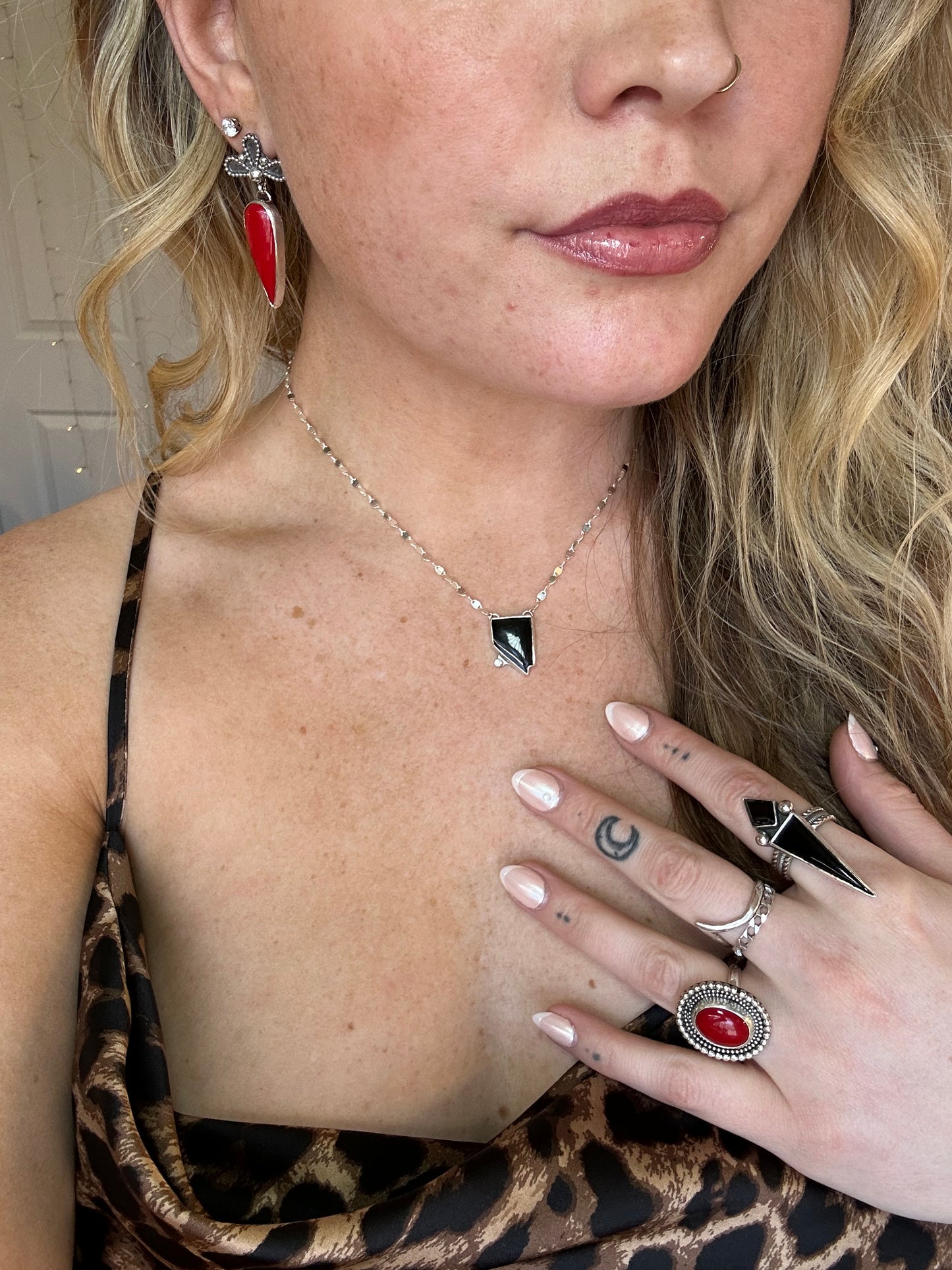 Onyx & diamond necklace