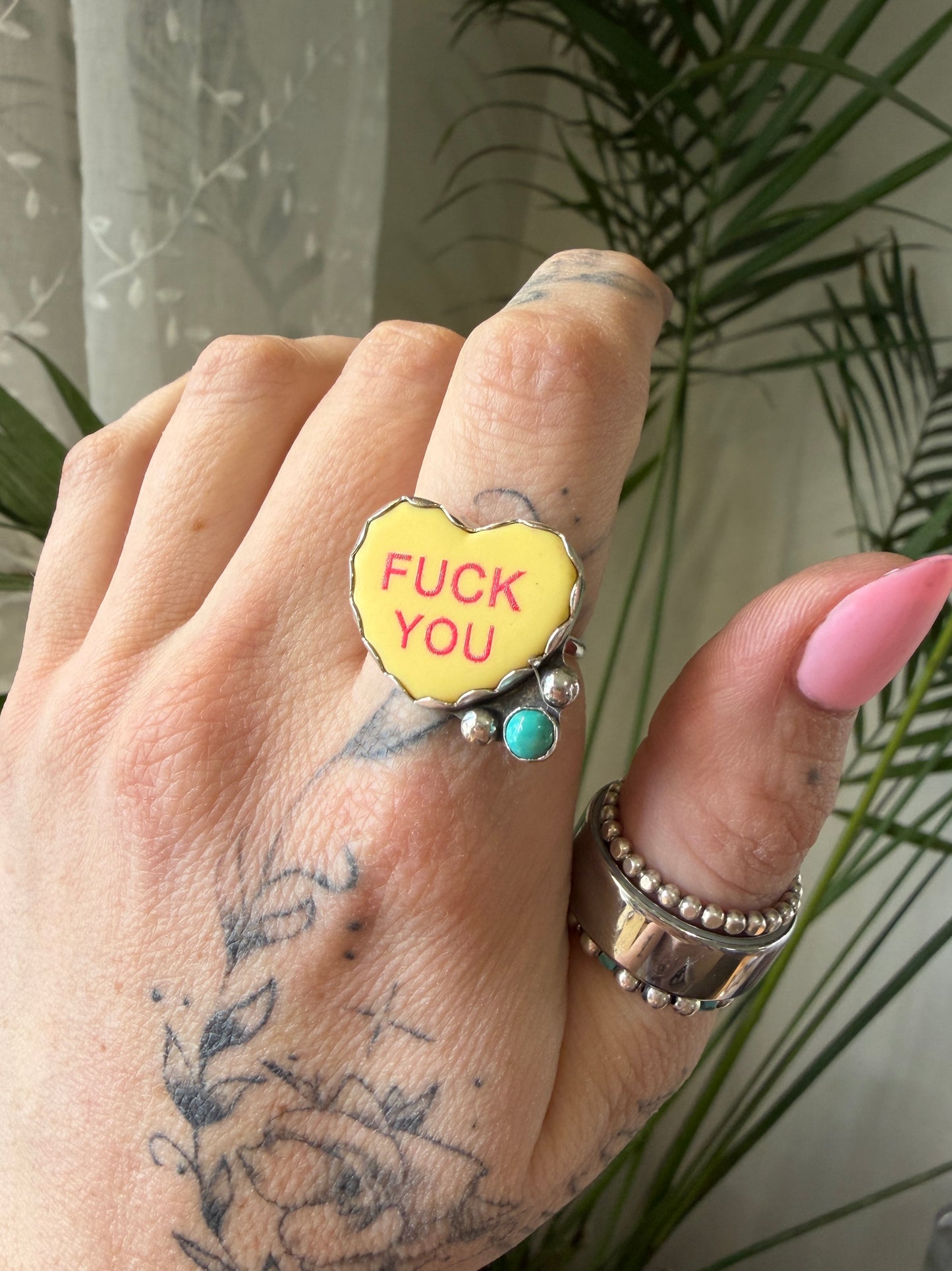 Size 7.5 Conversation Heart Ring