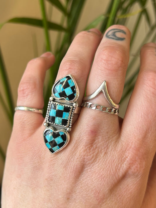 triple stack checker ring size 7