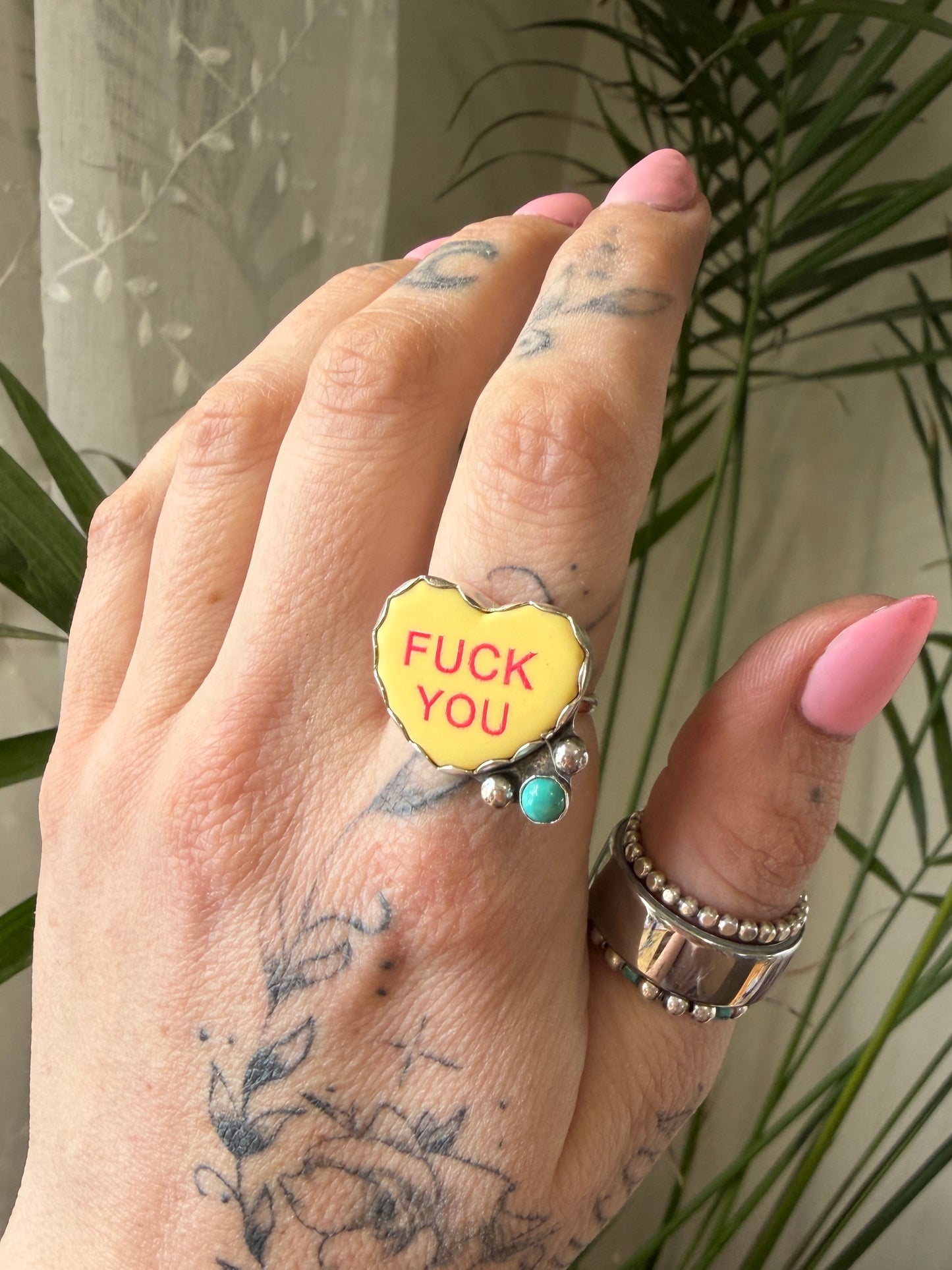 Size 7.5 Conversation Heart Ring