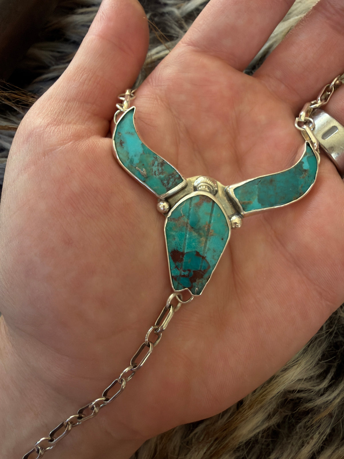 Longhorn Turquoise Lariat