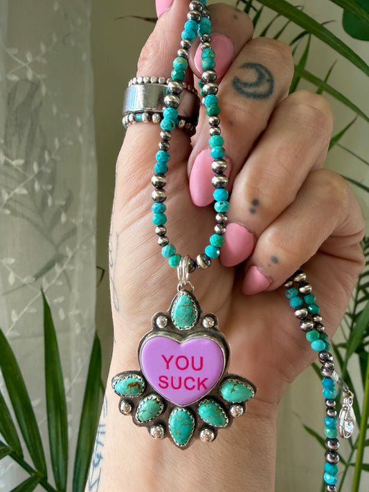 Purple Conversation Heart Necklace