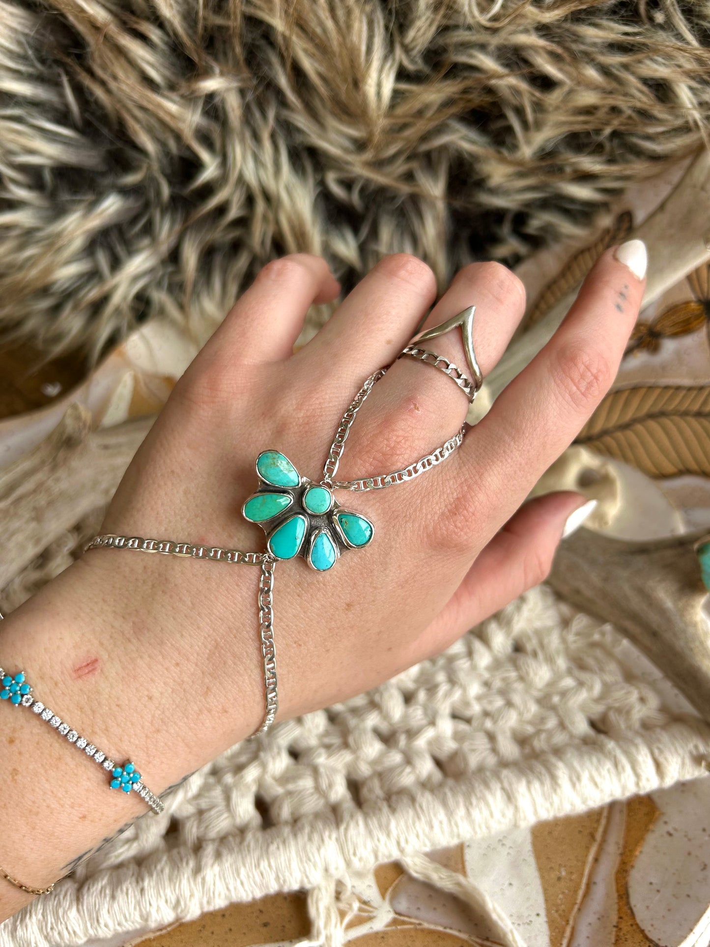 Coastal Turquoise Hand Chain