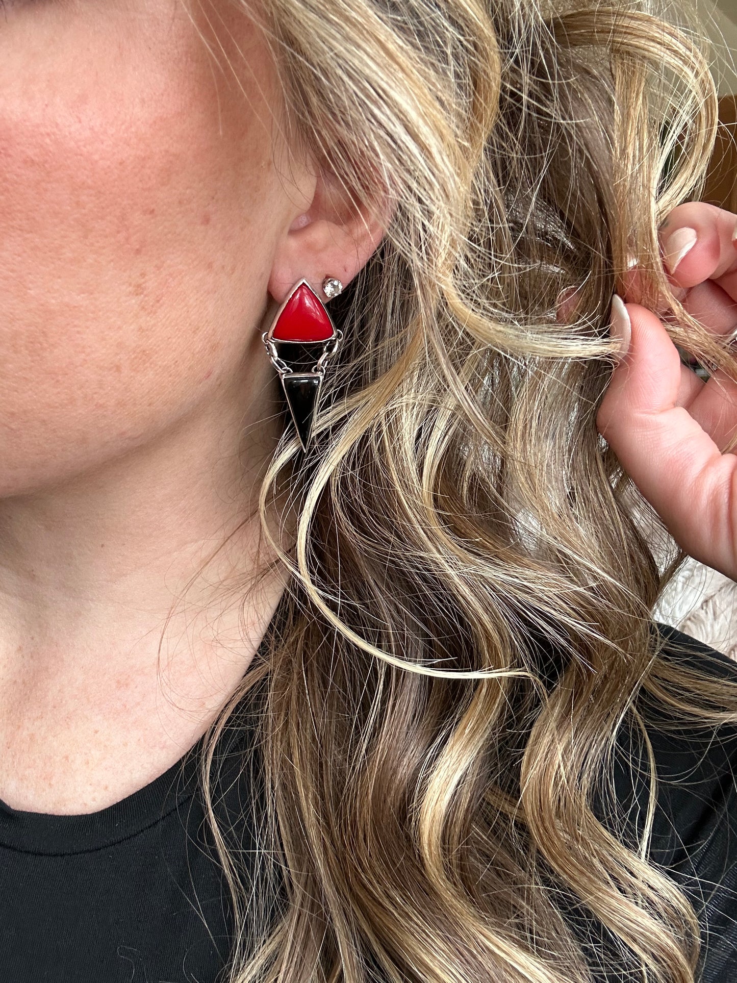 Rosarita & black onyx earrings
