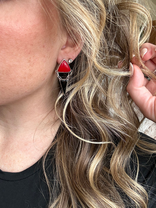 Rosarita & black onyx earrings