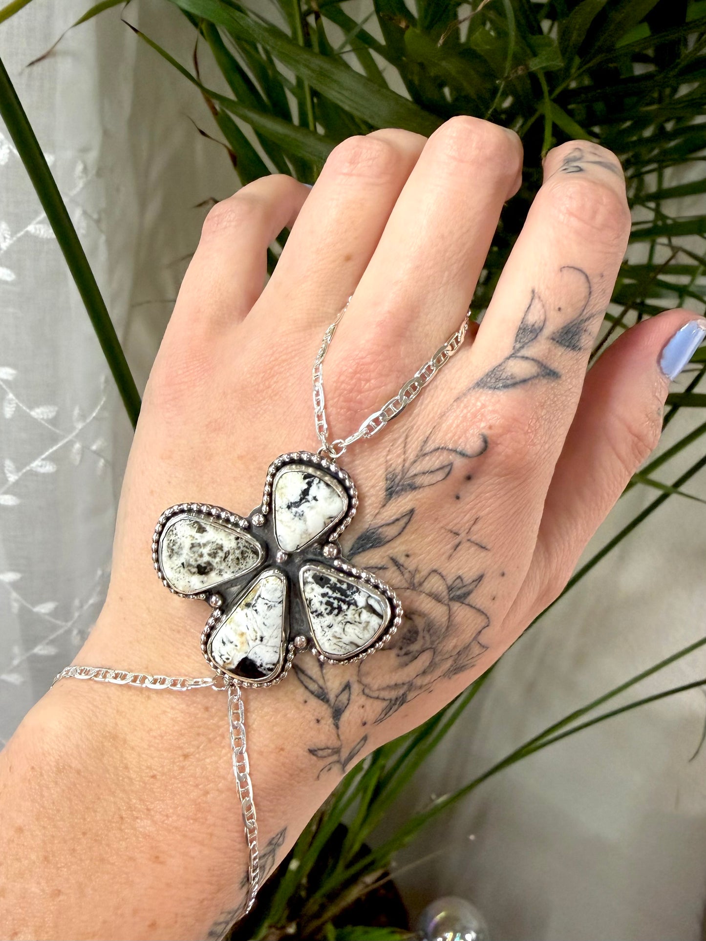 White buffalo hand chain