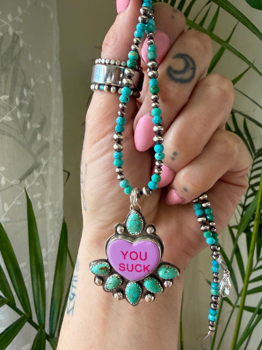 Purple Conversation Heart Necklace