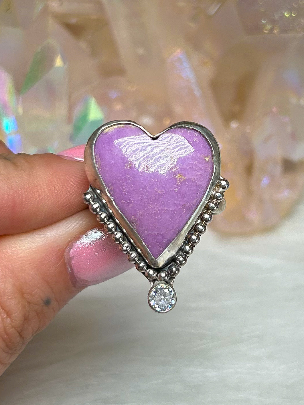 Phosphosiderite & topaz Size 8.75