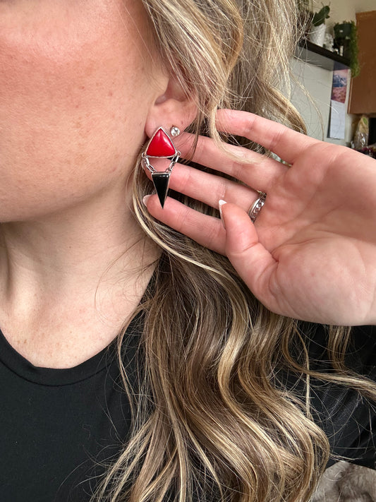 Rosarita & black onyx earrings