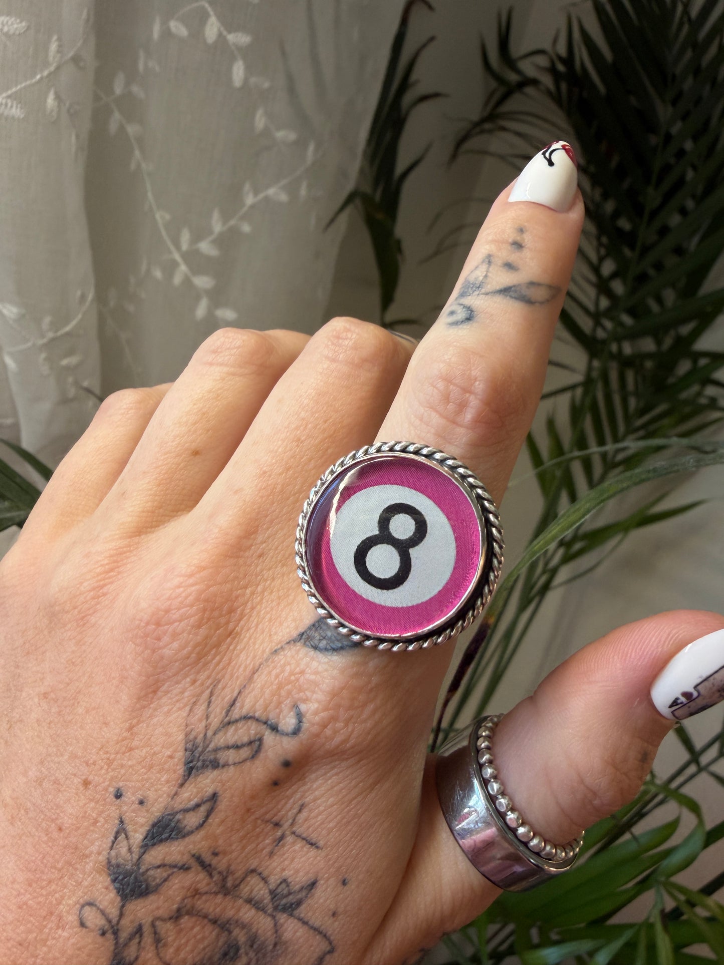 Hot pink 8 ball size 8.5