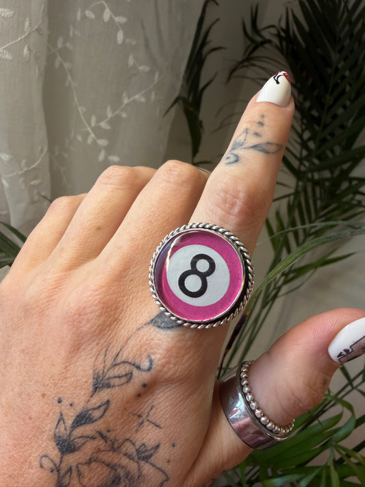 Hot pink 8 ball size 8.5