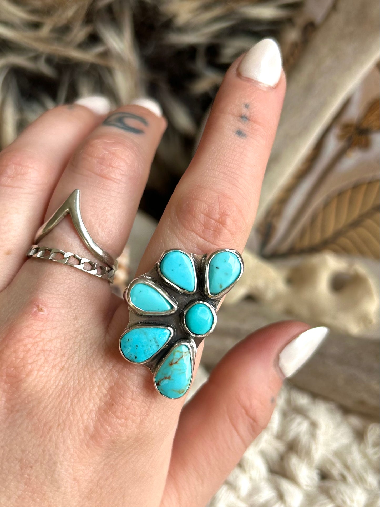 Coastal Flower Ring Size 8.5