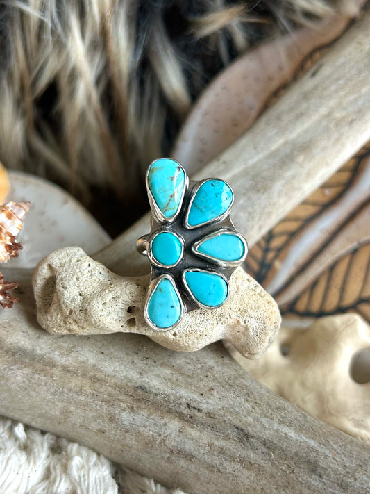 Coastal Flower Ring Size 8.5