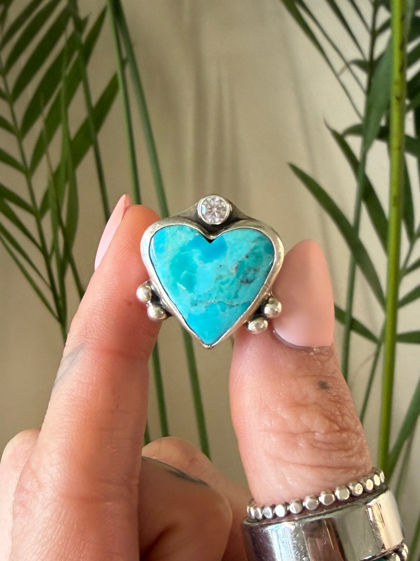 Kingman turquoise heart size 7.25