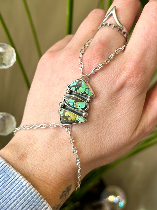 Triple Stack Turquoise hand chain