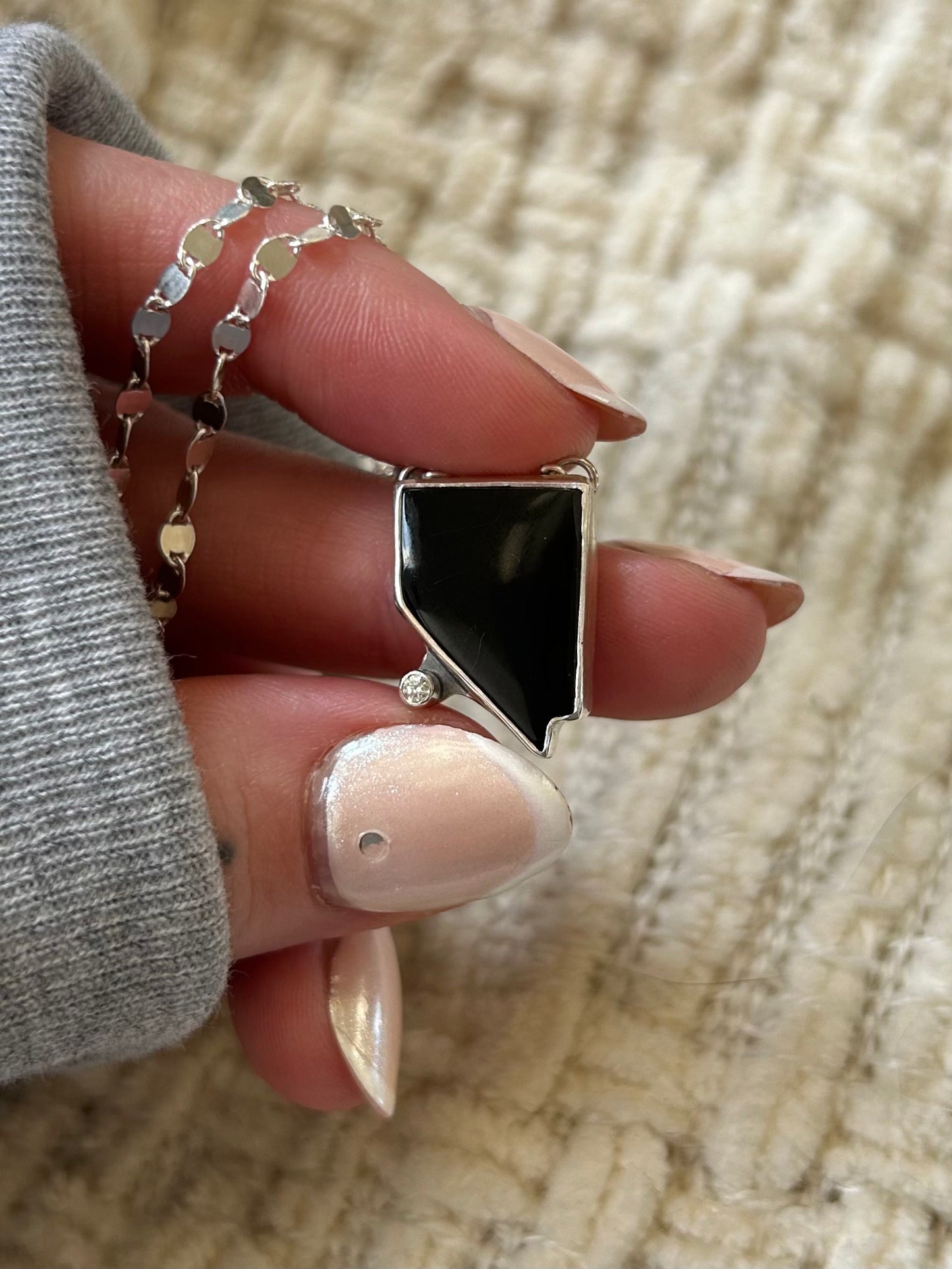 Onyx & diamond necklace