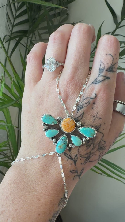 Turquoise & Spiny Oyster Handchain